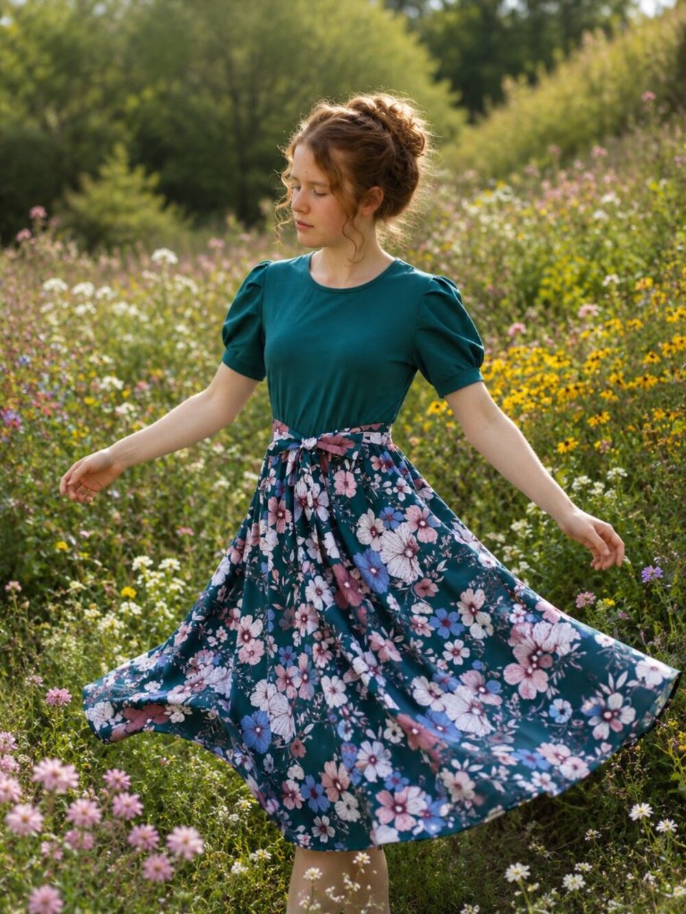 Shein Floral Fit and Flare Dress